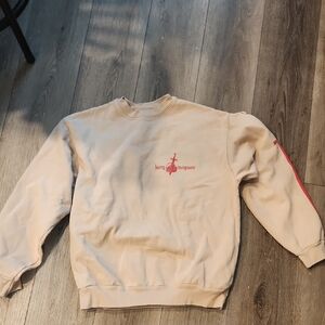 Kacey Musgrave Beige Crewneck Sweater with Red Logo